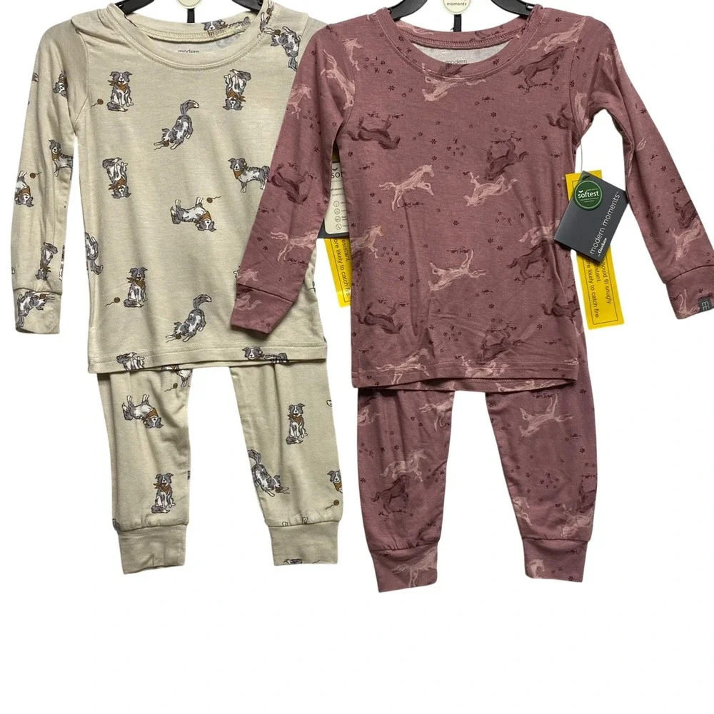 Modern Moments by Gerber‎ Toddler Pajamas 2-Pack Horse Dog 3T NWT
